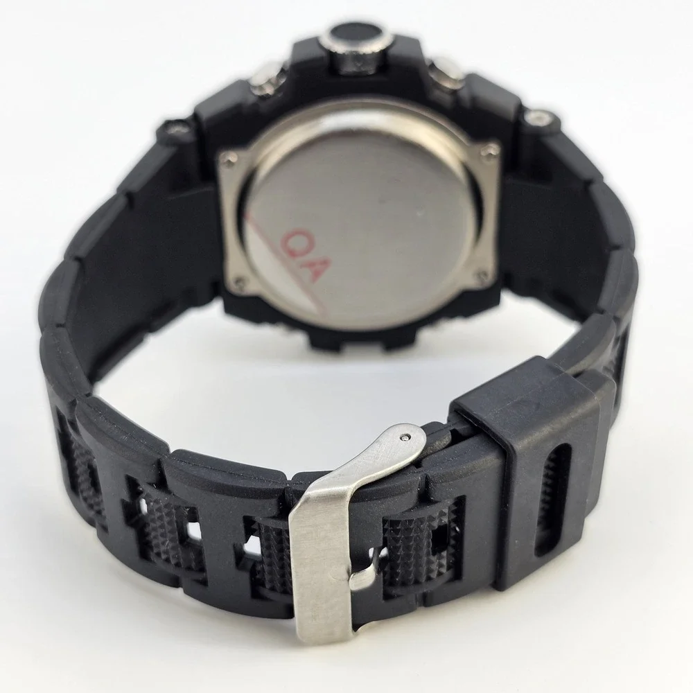 Findtime Men's Analog Digital Sports Watch 45MM Black Plastic Bands New Battery